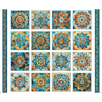 Patchworkbaumwolle Bohemian Sunrise Foulard Medallion Patches 31088 -Z